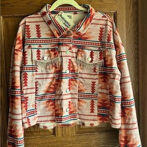 Savannah Jane western style jacket with rhinestone detail!